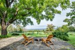 Firepit on the patio with views of Seneca Lake